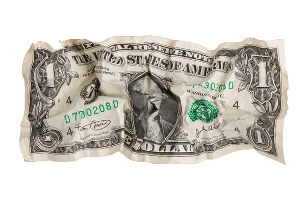 Torn crumpled dollar — Stock Photo, Image