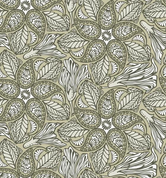 Бесшовный пейсли и цветочный узор — стоковый вектор