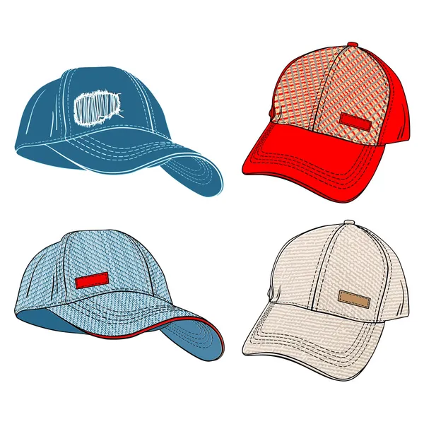 Beyzbol Şapkaları — Stok Vektör