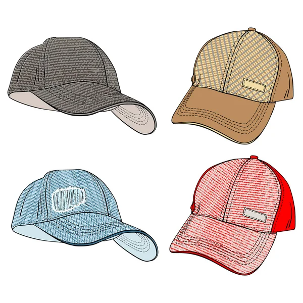 Beyzbol Şapkaları — Stok Vektör