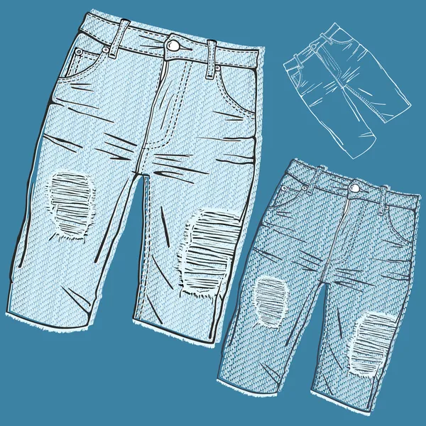 Обшарпанные джинсы — стоковый вектор