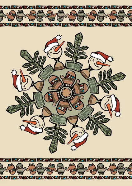 Le symbole de Noël sous forme de flocons — Image vectorielle