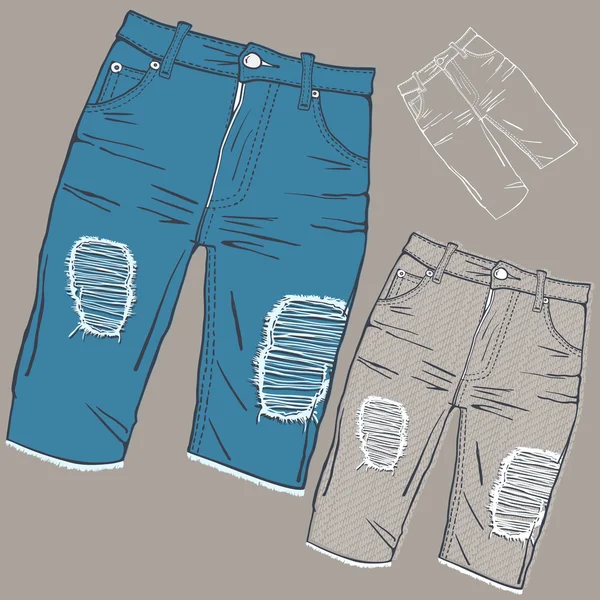 Обшарпанные джинсы — стоковый вектор