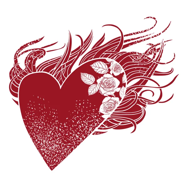 Пылающее сердце — стоковый вектор
