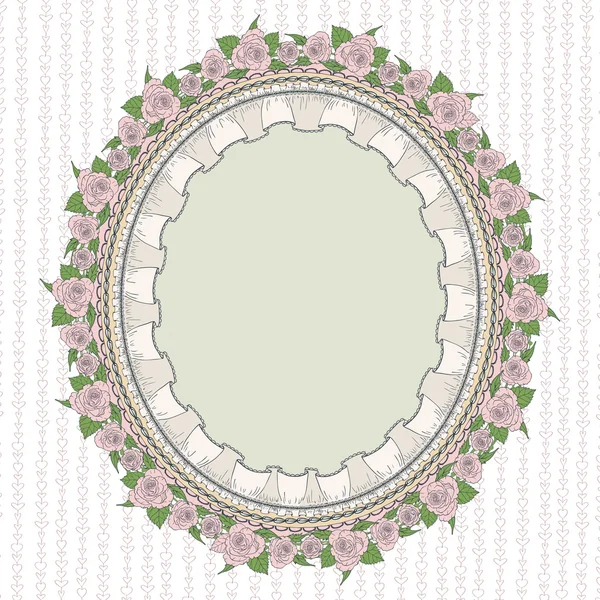 Oval frame in the Provence style — Stock Vector