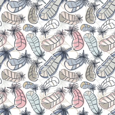 Seamless pattern of feathers clipart