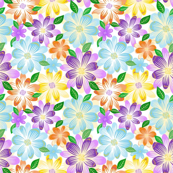 Fundo floral sem costura — Vetor de Stock