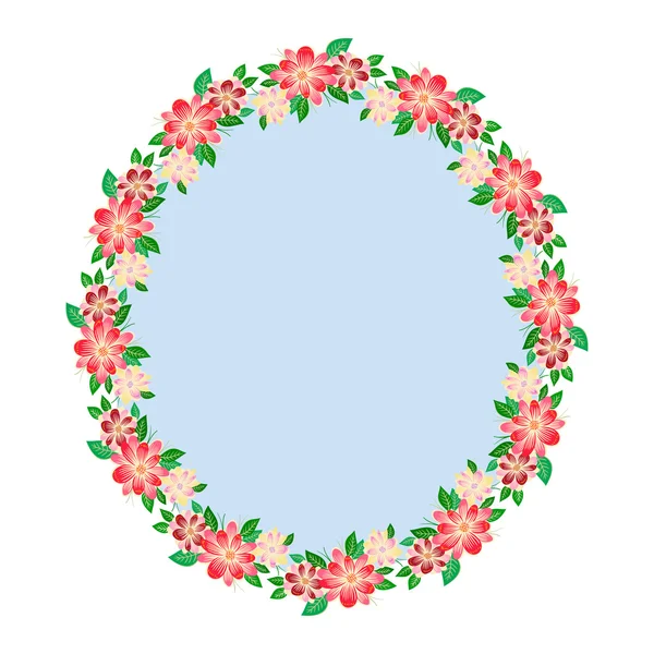 Moldura oval floral — Vetor de Stock