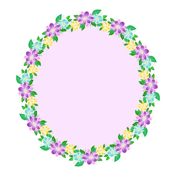 花の楕円形フレーム — ストックベクタ