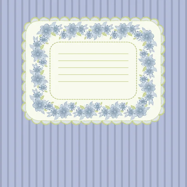 Κάρτα με floral πλαίσιο — Διανυσματικό Αρχείο