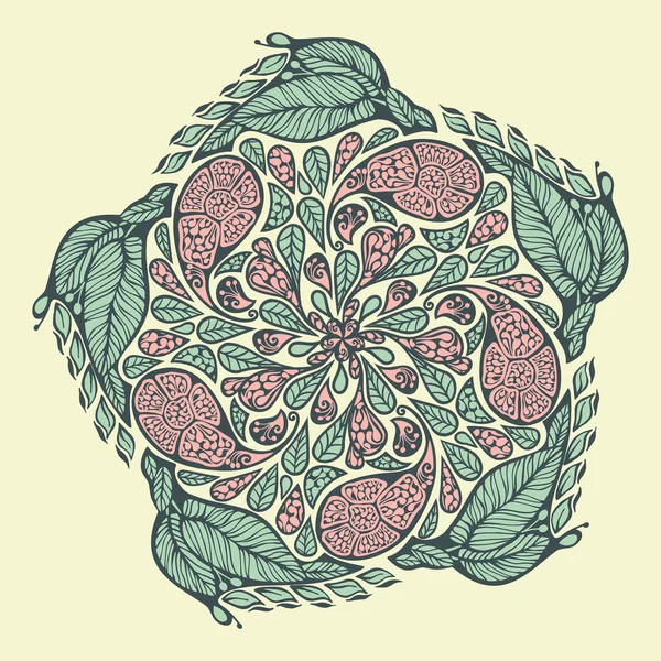 Paisley et motif floral — Image vectorielle