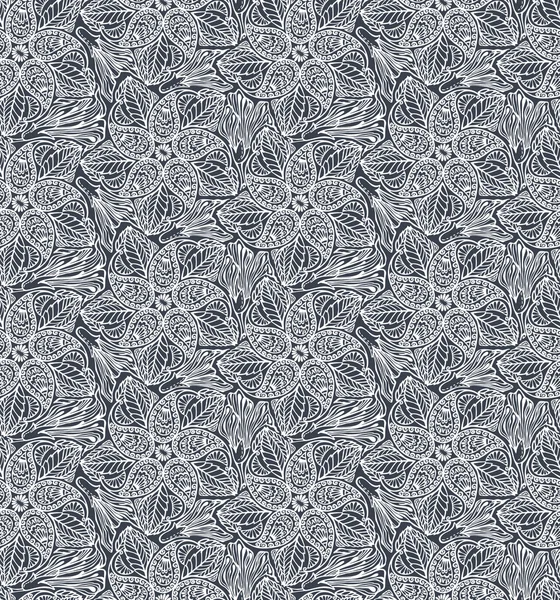 Tranquillité sans couture et motif floral — Image vectorielle