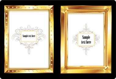 Golden Photo frames clipart