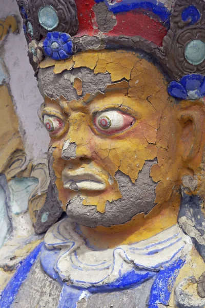 Bir Budist savaşçının yüz — Stok fotoğraf