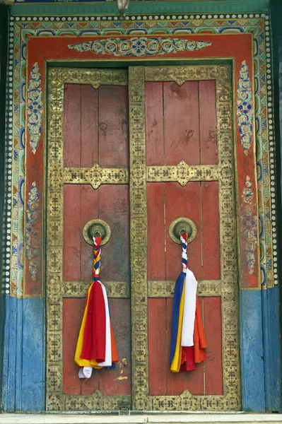 Tibet styl klášter dveře — Stock fotografie