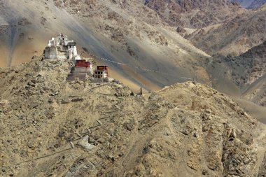 Buddhist Fort in the Mountains of Ladakh clipart