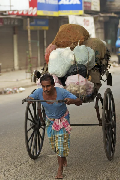 stock image Hand Pulled Rickshaw In Calcutta