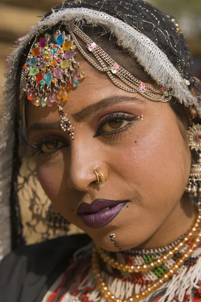Retrato de una bailarina Rajasthani —  Fotos de Stock