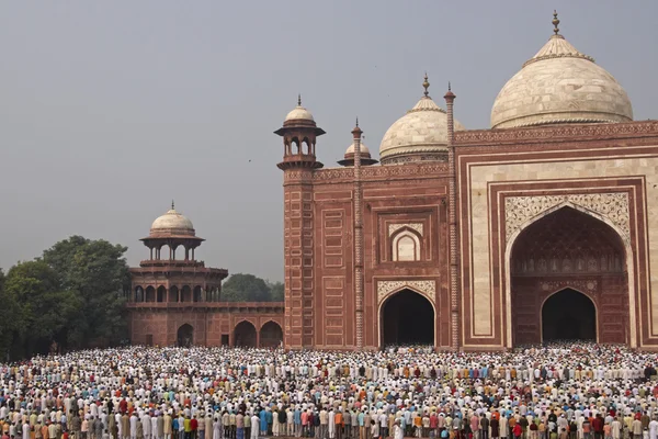 Cultori islamici al Taj Mahal — Foto Stock