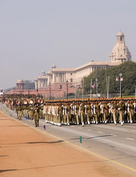 印度军队在阅兵式上 — 图库照片