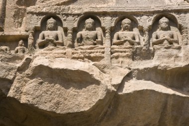 Religious Figures at Ajanta Caves clipart