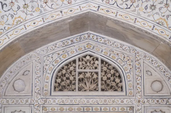 Mármol con incrustaciones Decoración del Taj Mahal — Foto de Stock