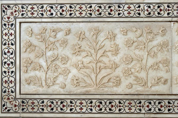 Marble Flowers Decorating the Taj Mahal — Stock Photo, Image