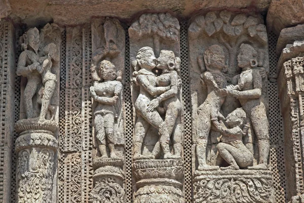 色情的印度教石刻 — 图库照片