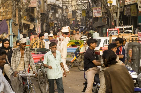 Drukke Indiase straat — Stockfoto