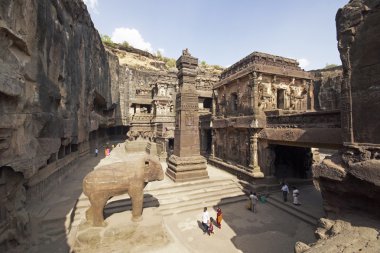 Temple Courtyard at Ellora clipart