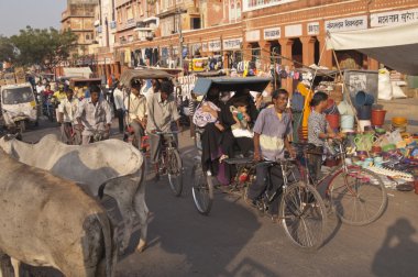 jaipur şehrinde sokak sahnesi