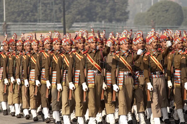 Farbenfrohe Soldaten der indischen Armee — Stockfoto