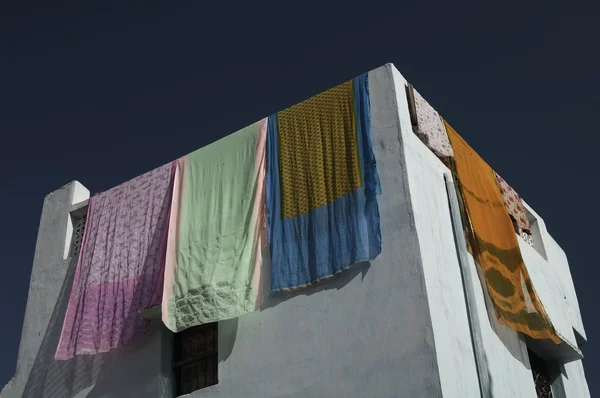 多彩的印度织物 — 图库照片