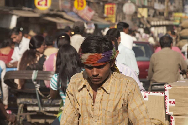 Gamla delhi street scene — Stockfoto