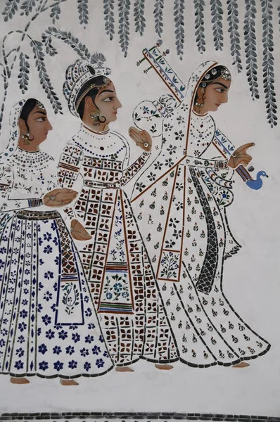Mural de senhoras indianas — Fotografia de Stock