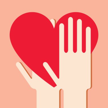 Hands with heart clipart