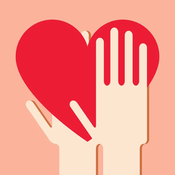 Hands with heart — Stock Vector