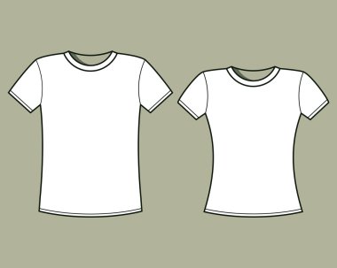 Blank t-shirts template clipart