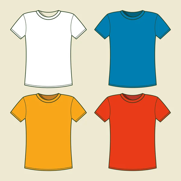 Barevné trička šablona — Stockový vektor
