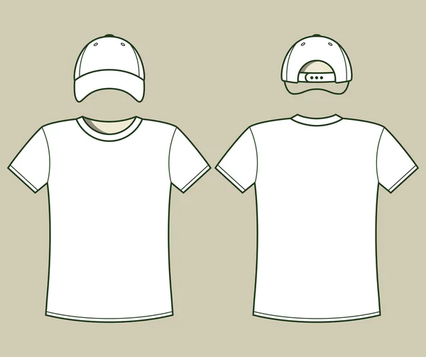T-shirt e modello cap — Vettoriale Stock