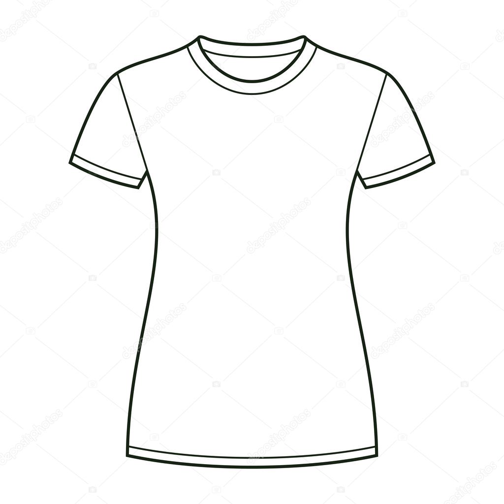 White t-shirt design template. Vector illustration