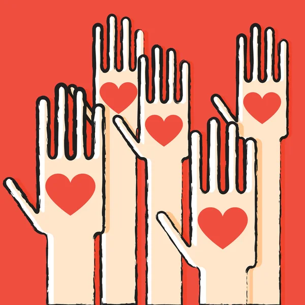Hands with love — Stock Vector