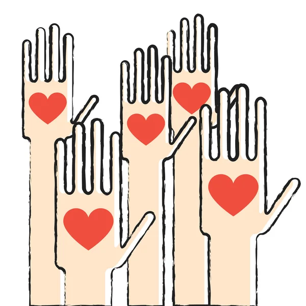 Руки с любовью — стоковый вектор