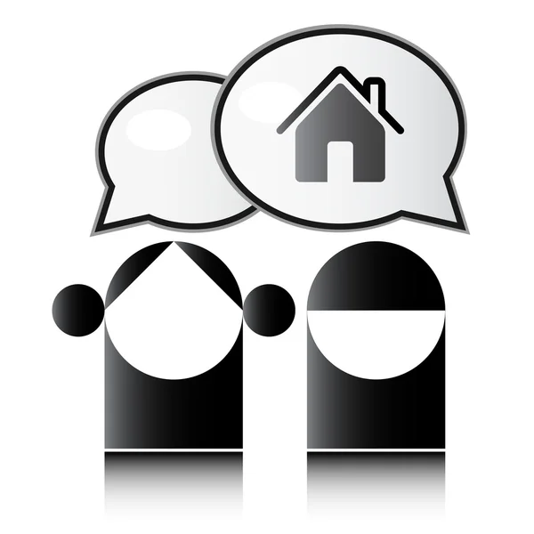 Two talking about the house — Stock Vector