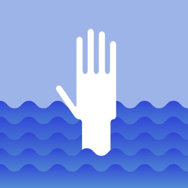 Hand of drowning man clipart