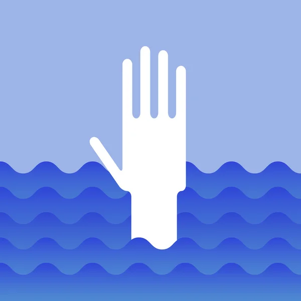 Mâna omului înecat — Vector de stoc