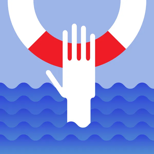 Hand of drowning — Stock Vector
