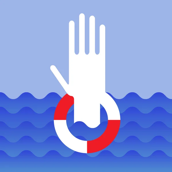 Hand van verdrinking — Stockvector