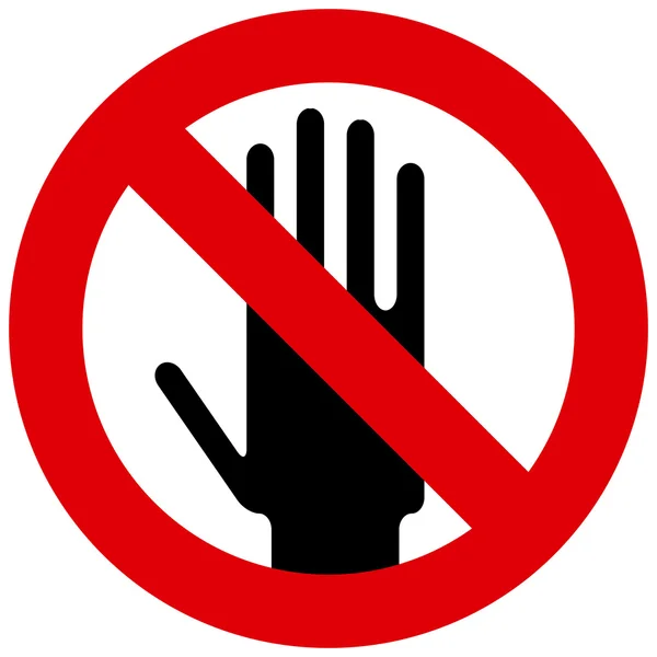 No toque el signo — Archivo Imágenes Vectoriales