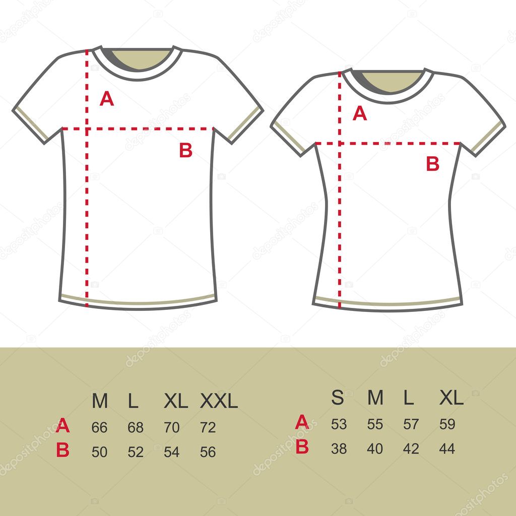 T-Shirt Sizes — Stock Vector © nikolae #9110835